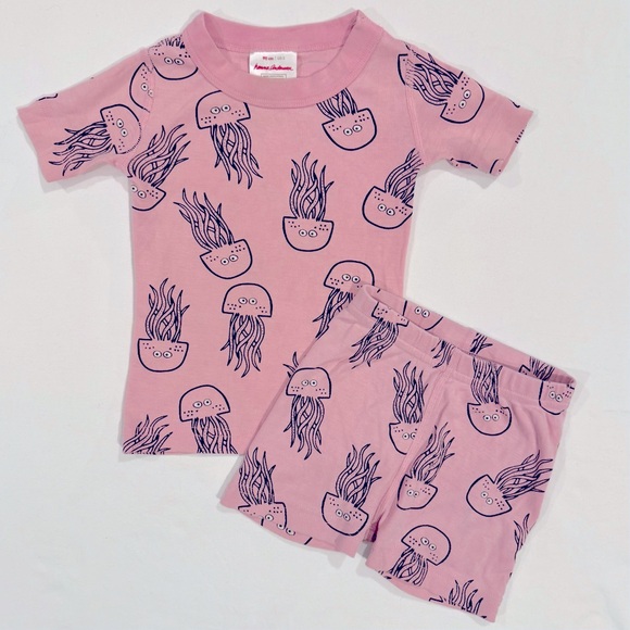Hanna Andersson Other - Hanna Andersson Short Johns Boys 3 90 cm Girls Jellyfish Jam Pajamas Organic 3T